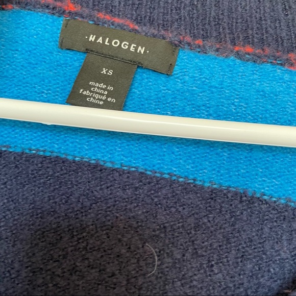 (NWT) Halogen Striped V neck Sweater - Picture 3 of 6